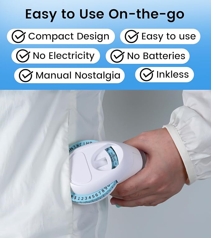 Embossing Label Maker Vintage Manual with 3 Rolls 3D Label Tapes | Lightweight Handheld Embossed Labeler, Back-To-School Supplies, Classroom Must Have, Scrapbook Crafting Daily Personalized