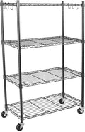 WDT Shelving Storage Units on Wheels Casters, Adjustable Heavy Duty Metal Shelf Wire Storage Rack for Home Office Garage Kitchen Bathroom Organization,36" Wx14 Dx57 H