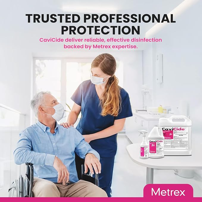 Metrex CaviCide Germicidal Surface Disinfectant Spray – EPA-Registered Quaternary Ammonium Cleaner – Kills Flu Virus, Bacteria & Fungi – Hospital-Grade for Medical, Dental & Salon – 24 fl oz, 1 Count