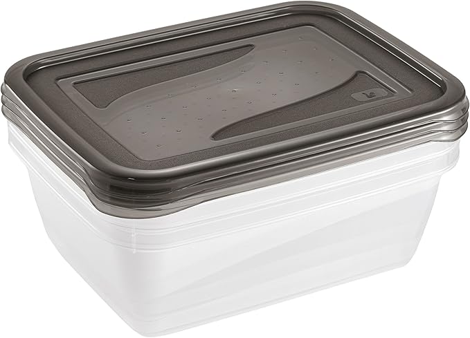 keeeper Fredo Fresh Food Storage Container Set 3 x 1.25 L Crystal Grey (Transparent)