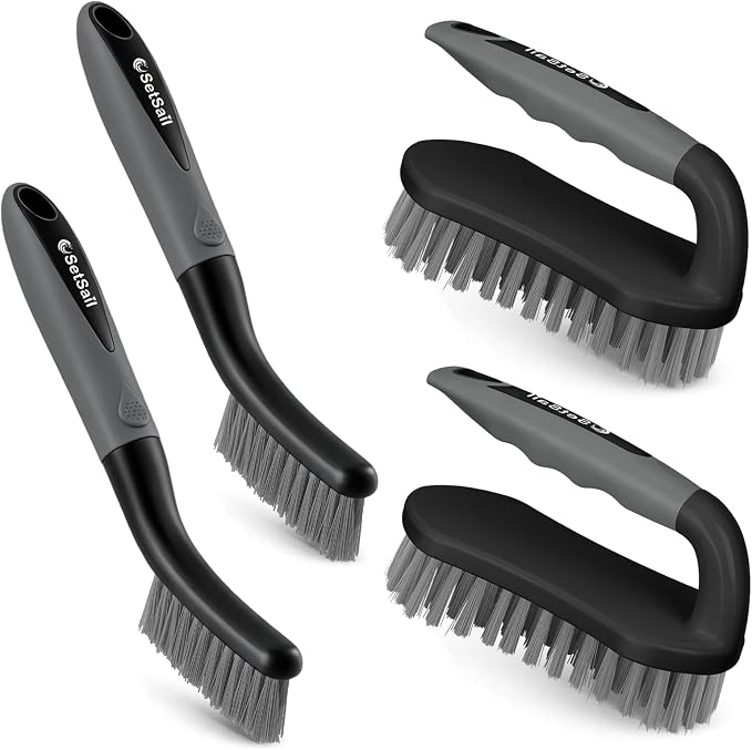 SetSail Scrub Brush, Heavy-Duty Scrub Brushes for Cleaning,Black Gray