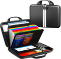 Fireproof Document Organizer with Lock, Rigid EVA File Box with 13-Pocket Accordion Folder for Important Documents & Tablets under 11", Lightweight Safe Storage for Home, Office & Travel (Small Size)