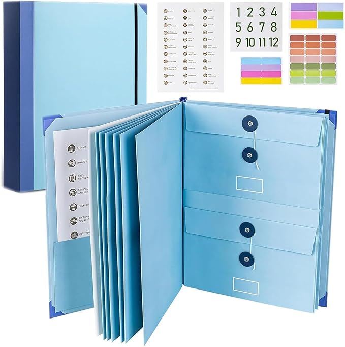 Document Organizer, Emergency Document Organizer - Veleron Life Organizer for Important Papers, Emergency Binder, Birth Certificates, Social Security Cards, Passports, Photos, and Letters