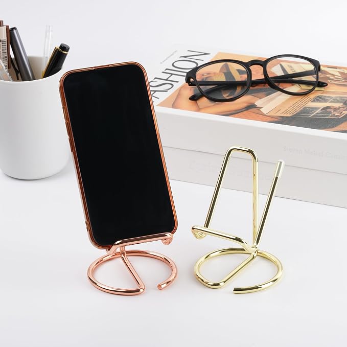 Business Card Holder for Desk, Cute Metal Card Organizers and Office Desk Accessories for Men and Women (Vertical Golden)