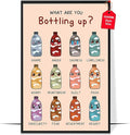 LOLUIS Mental Health Poster, Boho Therapy Tools Educational Supplies Art Print Classroom School Office Decor (Bottling Up Feelings, Custom Frame Type)