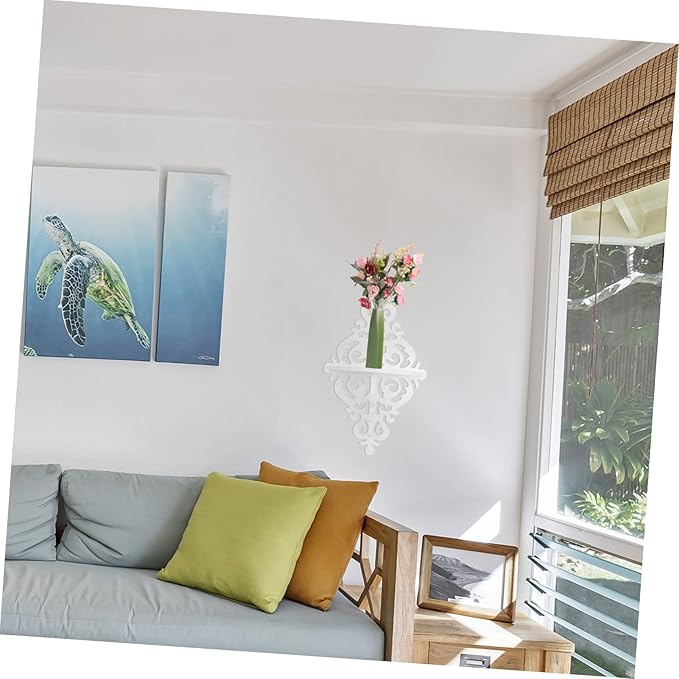 INOOMP 2pcs Wall Mounted Storage Racks High Hardness Hanging Organizer Shelves for Kitchen Bathroom Bedroom DIY Installation