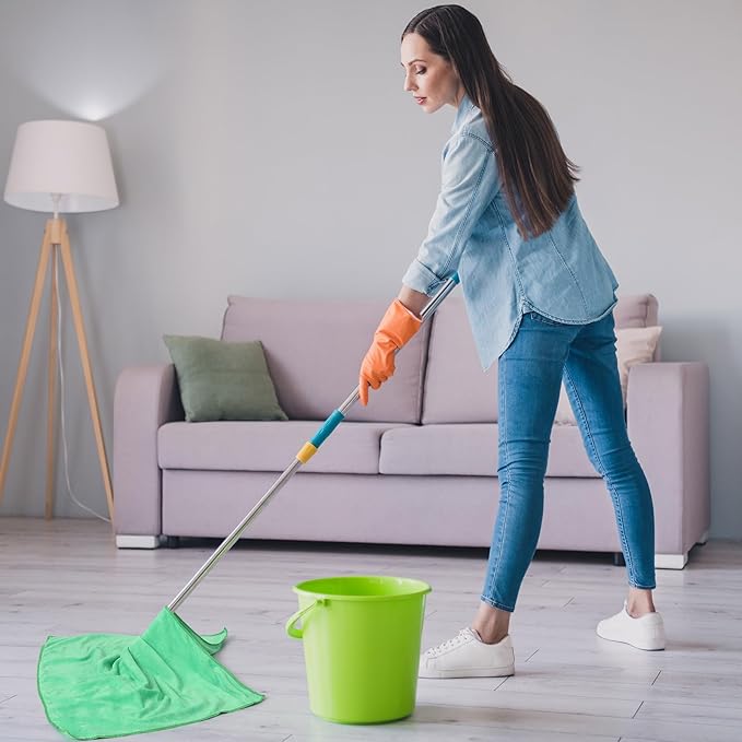 SmoothNovelty 10 Pcs Extra Large Microfiber Cloth 30" x 20" Large Floor Microfiber Towel Reusable Washable Free Lint Free Cloth Rag for Squeegee Mop Floor Window Housekeeping (Assorted Color)