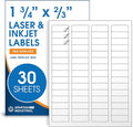 1 3/4" X 2/3" Matte White Return Address Labels (30 Sheets, 1800 Stickers) Mailing Labels for Envelopes, File Folder Stickers for Laser & Inkjet Printers - Spartan Industrial Template R003
