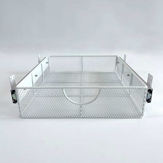 Pull Out Closet Drawer for Clothes | Sliding Wire Basket for Wardrobe Cabinets | Roll Out Storage Organizer | Side Mounting | for Home, Kitchen,Pantry