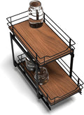 Home Zone Living Pull Out Kitchen Cabinet Organizer with 2 Tiers of Storage for Easy Access, 12”W x 20”D, Matte Black with Dark Brown, Virtuoso Collection
