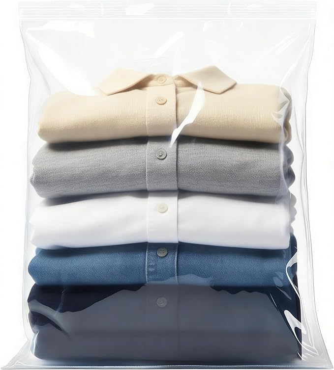 Extra Large Storage Bags - Zipper Seal, 3.1-mil Thick, Heavy Duty, 5 Gallon 18" x 24", Jumbo Plastic Bags for Clothes, Travel, Moving, Large Reusable Freezer Bags, BPA-Free (10 Count)