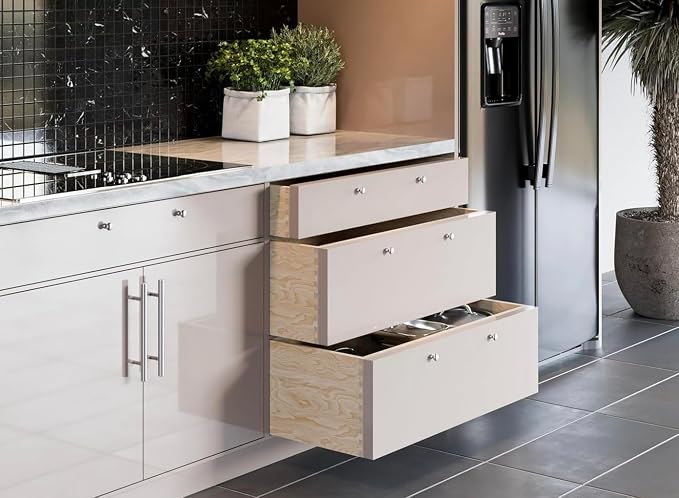 GRITLY Built In USA - Baltic Birch Dovetail Replacement Cabinet Drawer Box - Kitchen Cabinet Slide Out Shelves - Custom Size Wood Drawer - No Slides Included