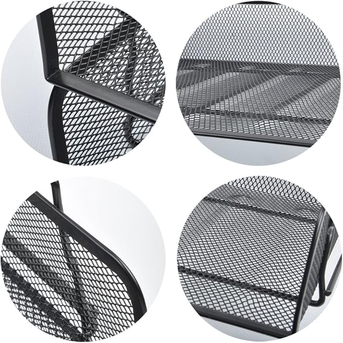 EASEPRES 2 Pack Stackable Desk Paper Tray, Metal Mesh Desktop Document Letter File Organizer for Office Home School, 13.5'' L x 9.75'' W x 5.5'' H, Black