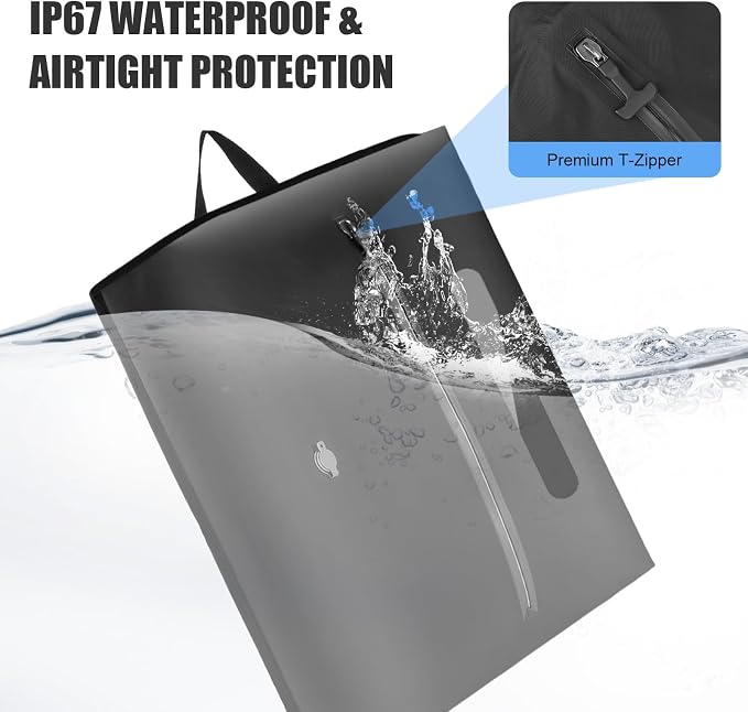 4PCS Vacuum Bags for Travel with Pump, 33L Large Reusable Compression Bags with IP68 Waterproof Zipper, Space Saving Airless Travel Bags for Luggage, Suitcase & Backpack, Black