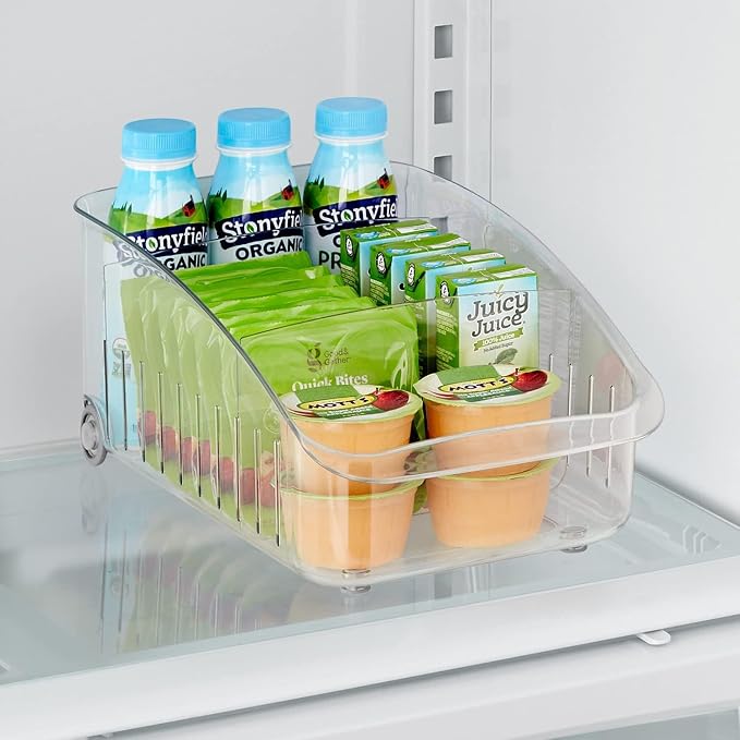 YouCopia RollOut Fridge Drawer 8”, Adjustable Bin Refrigerator Organizer (Pack of 4)
