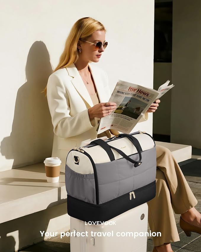 LOVEVOOK Garment Bags for Travel,Convertible Garment Bag for Women with Shoe Pouch,Carry on Duffel Bag with Toiletry Bag, 2 in 1 Hanging Suitcase Suit Bag,Waterproof Weekender Bags for Business Trip