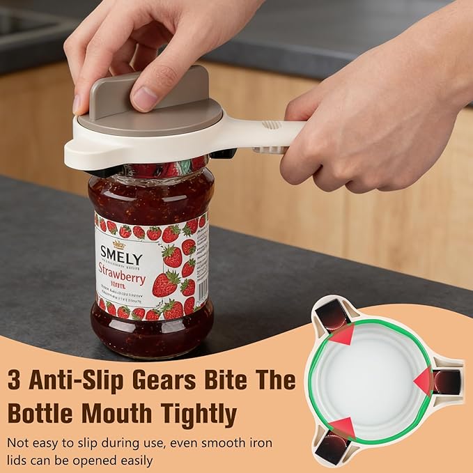 4 in 1 Multi-Purpose Jar Opener, Adjustable Stainless Steel Jar Opener, Adjustable Jar and Bottle Opener, Multi Size Lid Tool for Jars Cans Wine Bottles, Home Kitchen Helper (2pcs)