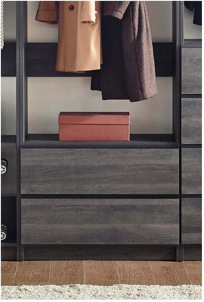 Maykoosh Closet System Organizer - Customizable Walk-in Wardrobe Storage Black/Model ABCDE 5 Closet