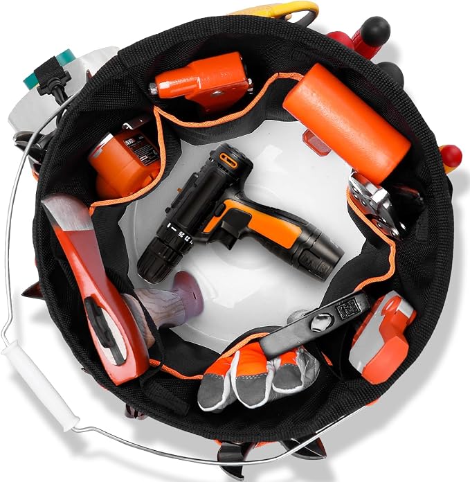 Bucket Tool Organizer, Bucket Organizer with 30 Pocket, Tool Organizer for 5 Gallon Bucket, Storage Bag for Bucket(Bucket not Included)