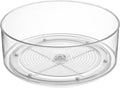 Home Intuition Round Plastic Clear Lazy Susan Turntable Food Storage Container for Kitchen (9" Round, 1 Pack)