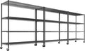 REIBII 55.52''W Storage Shelves 2480LBS Wire Shelving Unit with Wheels Heavy Duty Metal Shelves for Storage Adjustable Garage Storage Rack Pantry Shelf,75.62" H X 55.52''W X 24.02" D,3PCS