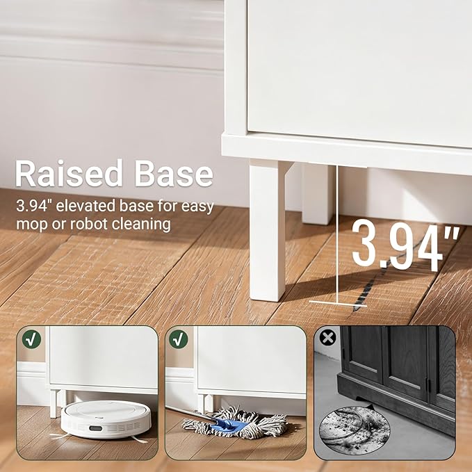 Haotian Slim Shoe Cabinet Entryway | Hidden Shoe Storage with Three Flip Drawers to Save Space, Freestanding Shoe Rack for Front Door, Entryway, Hallway (White)