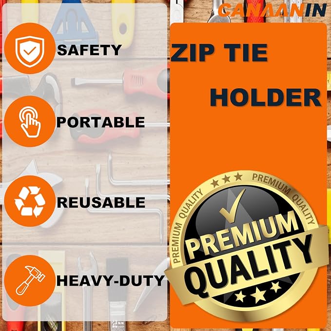 Zip Tie Holder Cable Tie Holder Heavy-Duty Colored Upgraded for Tool Belt Electrician Tool Tradie Bits Organized Strong Efficient Storage Reusable Portable(Colored, 4 Piece)