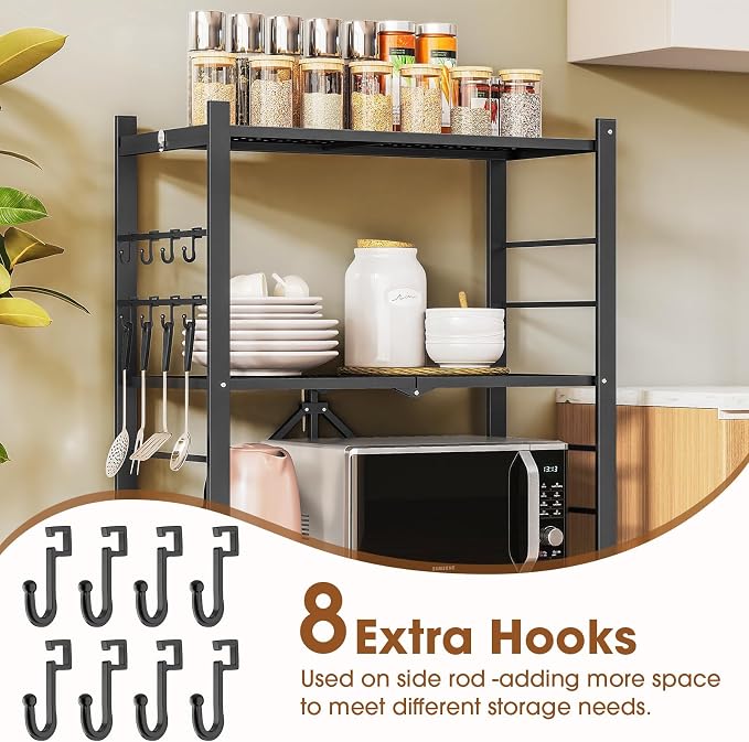 4 Tier Folding Storage Shelf with Wheels – Heavy Duty Metal Organizer Rack, No Assembly Utility Shelving Unit with Locking Casters for Garage, Kitchen, Pantry, Basement, Office (Black-A, 4 Tier)