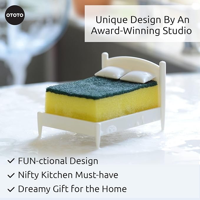 OTOTO Cute Sponge Holder for Kitchen Sink - - Dishwasher Safe Sponge Organizer- Compact, Organizer, Kitchen Sink Accessories, Sponge Holder