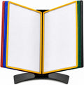 Tarifold Desktop Reference & Display System, 10 Double-Sided Pockets, 20 Sheet Capacity, Durable Metal Base, Easy-Load Polypropylene Pockets, Letter-Size, Made in Denmark, Assorted Colors