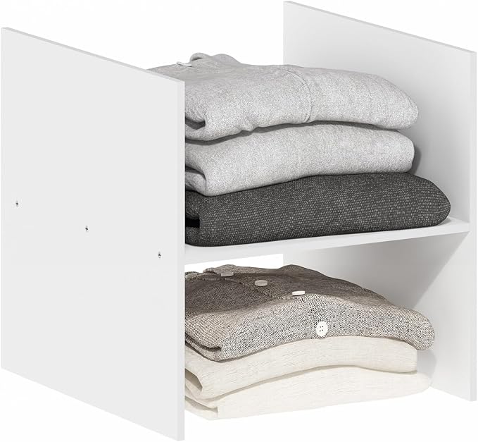 Furinno Cubicle Cube Insert, H-Shelf Cube Organizer, Fits into Furinno Extra Thick Cubes, for Organizers and Storage, White (Does not fit IKEA Kallax Shelving)