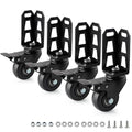 3" Storage Rack Caster Wheels, Storage Shelf Accessories Fit to Boltless Self Locking Shelving Racks, Total Load Capacity 1000 Lbs, 4 Pcs