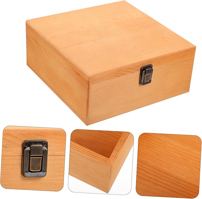 Unomor Vintage Wooden Storage Case for Jewelry and Sundries Medium Rustic Gift Box for Home Use Elegant Design for Organizing Objects