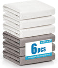 Microfiber Glass Cleaning Cloth 6 Pack - 15.5x15.5 Inch Lint Free Streak Free Polishing Cloth for Windows and Mirrors, Fish Scale Nano Cleaning Cloth for Car Window Detailing