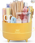 SKYDUE 360 Degree Rotating Desk Organizer, Dual-Purpose Pencil Pen Holder, Rotating Desk Pen Organizer with 5 Slots, Pencil Cup for Office, School, Home