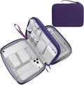 FYY Electronic Organizer, Extra Large Travel Cable Organizer Bag Pouch Portable Waterproof Double Layers All-in-One Storage Bag for iPad, Cable, Power Bank, Laptop Charger for Office/Home, Purple