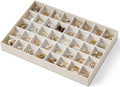 VLANDO Stackable Jewelry Tray, 40-Grid, Soft Velvet, Removable Dividers | Individual Compartments, Drawer Organizer, Easy Sorting for Studs, Charms, Pins, Gift for Women Girl