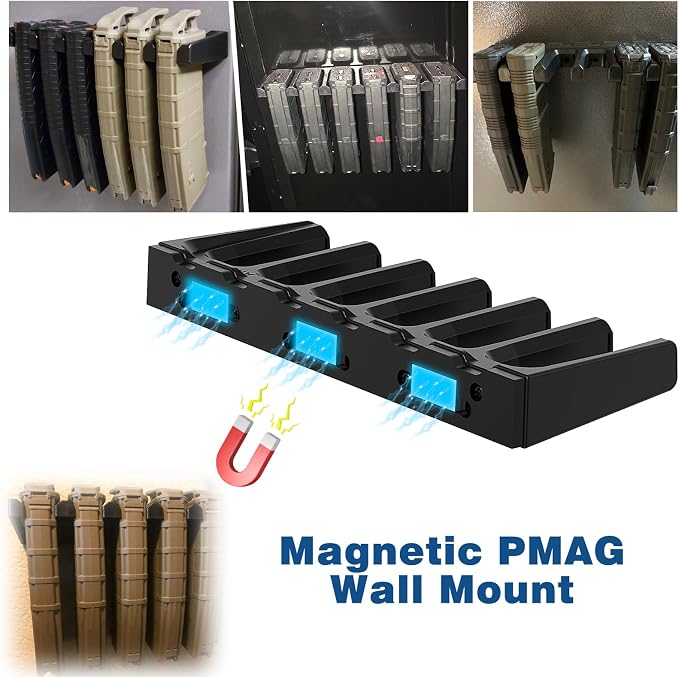 Aoanoko PMAG Rack Wall Mount,Mag Holder|AR Magazine Hodler|Wall Mount Display Mag Storage,Home Magazine Storage Rack,Mag Rack for Gun Safe,Locker,Cabinet,Wall