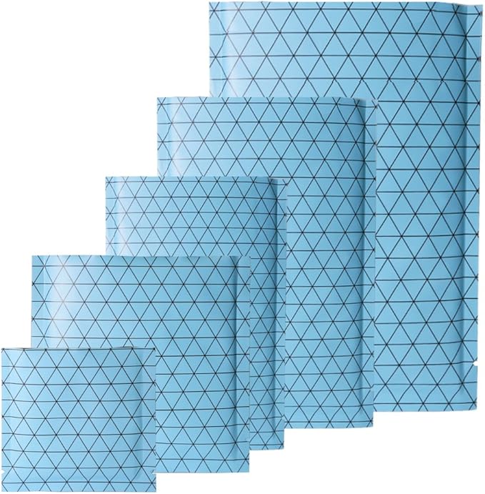 100 PCS 4 Mil Thick Open Top Heat Seal Bags, PET+AL+PE Mylar Bags with Easy Tear Notch, Resealable Heat Sealable Pouch for Food Storage, Packaging, Not Vacuum Bags (Blue, 12 * 18CM/4.7"*7.1")