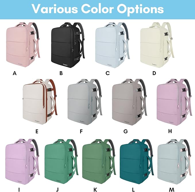Taygeer Carry On Backpack, 40l Travel Backpack for Women Airline Approved | Cute Underseat Personal Item Travel Bag With Shoe Compartment, Casual Daypack Gifts for Friend Hiking Outdoor Weekend,Blue