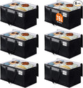 BlissTotes Moving Bags, Heavy Duty Moving Boxes with Zippers Top and Sturdy Handles, Storage Bags for Space Saving and Packing, Collapsible Moving Supplies, Storage Totes (76L, 6-Pack, Black)