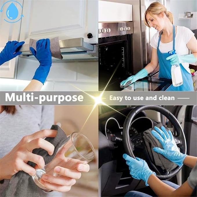 Magic Cleaning Cloth, Microfiber Cleaning Cloth, Reusable, Lint Free, Streak Free, Absorbent & Machine Washable Multipurpose for Cars, Windows, Glass, Mirrors & Kitchen (11.8×15.7in, 5pcs)