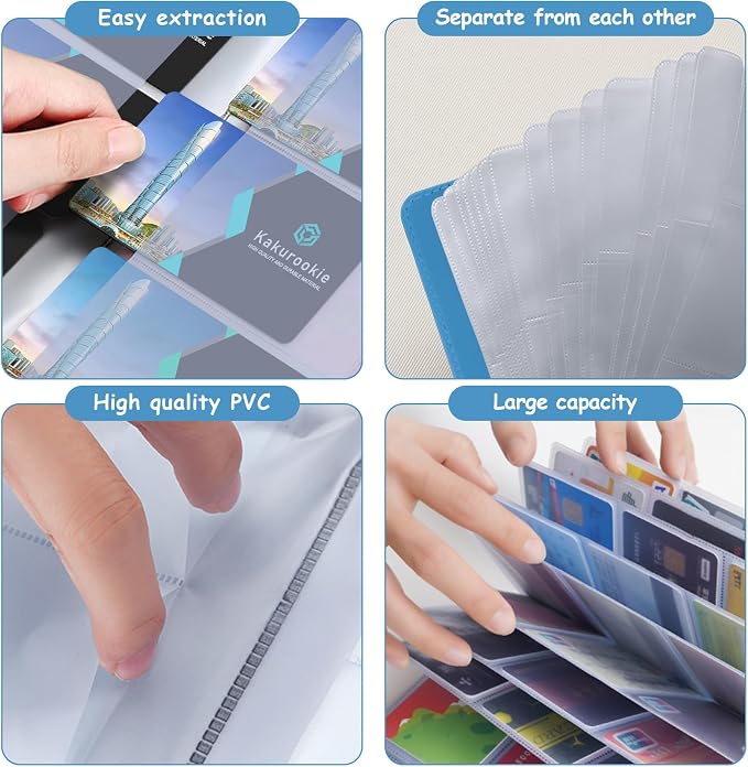 Floral Business Card Book Holder Organizer for Women, 240 Card Capacity, Stylish Name Card and Credit Card Holder for Professionals (Flower-Blue)