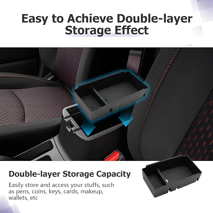 LUWU Center Console Organizer Compatible with 2021 2022 2023 2024 2025 Mitsubishi Outlander Sport Accessories Armrest Storage Box Glove Organizer Tray ABS Material [NOT for 2025 Outlander PHEV&Gas]