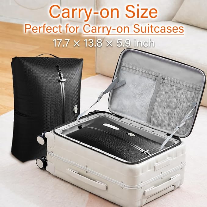 Travel Vacuum Bags with Pump–Electric Wireless Air Pump, Carry-on Size Vacuum bags for Travel, Double Layer for Luggage with IP67 Waterproof (1PC+Pump)