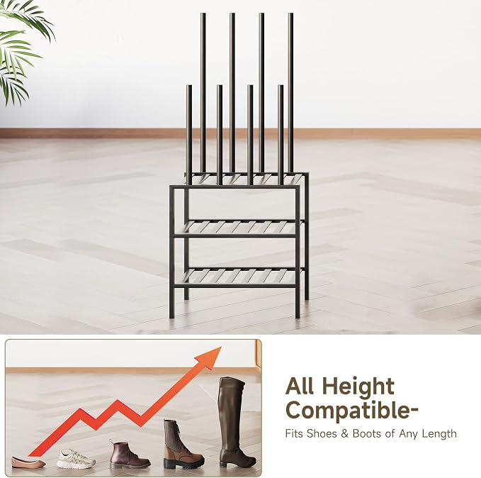 Detachable Boot Rack For Tall Boots Organizer,Outdoor Shoe Rack Storage | 3-Tier Multiuse Shoe Rack For Tall Boots,Closet Organizers And Entryway Storage,Suitable For All Seasons