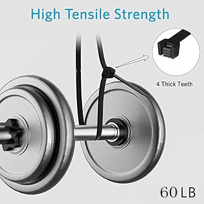 Zip Ties 16 Inch Black Cable Ties Wraps 100 Pcs with 60 Pounds tensile | UV Resistant Weatherproof Cable Ties for Outdoor Use by WANGFA