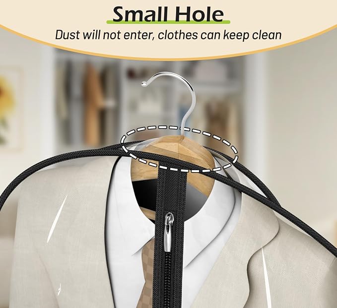 MISSLO All Clear Garment Bags for Hanging Clothes 40" Suit Bags for Closet Storage Plastic Clothes Covers for Shirts, Jackets, Coats, 6 Packs