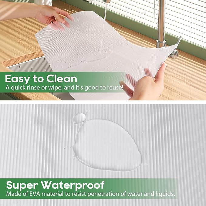 Anoak Shelf Liner, 14 Inches x 20 FT(240 Inch) Non-Slip Cabinet Liner, Washable Waterproof Durable Non Adhesive Shelf Liners for Kitchen, Drawer, Refrigerator