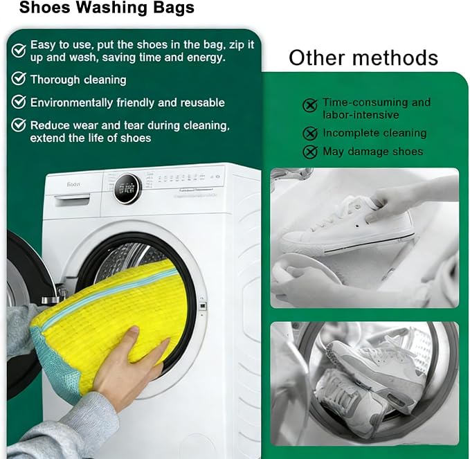 9PCS Shoes Washing Machine Bag Kit,Include Reusable 2PCS Washing Shoes Bag,5PCS Clear Waterproof Travel Shoes Bags（15.7 * 11.8'') and 2PCS Drying Racks,Laundry Shoes Bag for Sneakers and Canvas Shoes